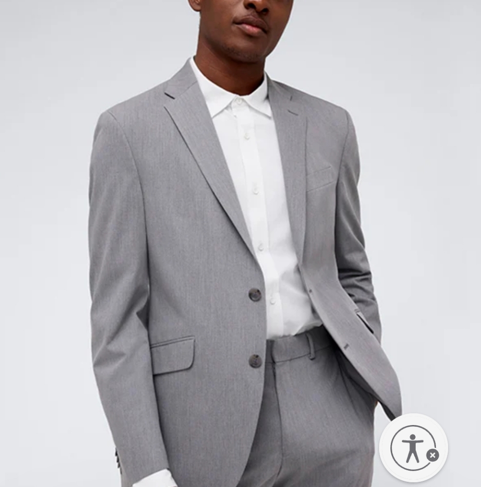 Kenneth Cole Reaction Ready Flex Light Gray Blazer Jacket 38S‎